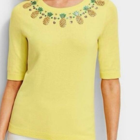 Talbots Embellished Pineapple Sweater - Picture 1 of 6